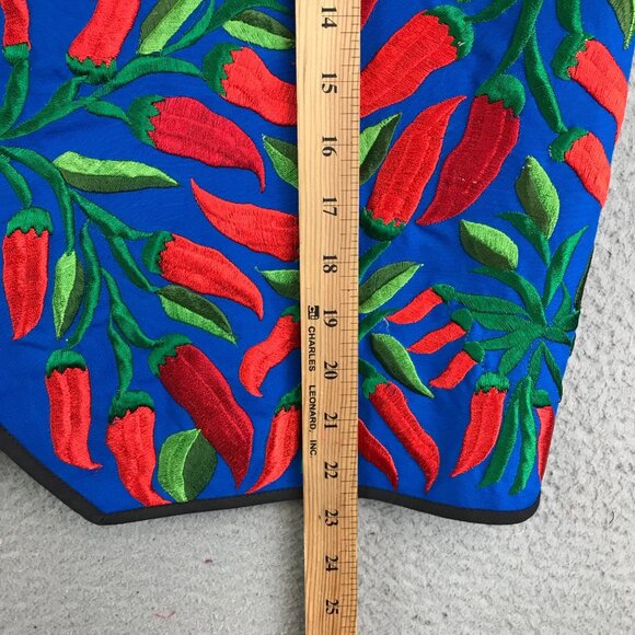 Daily Planet Chili Pepper Art Southwest SPICY HOT Embroidered Vest XL - Picture 4 of 6